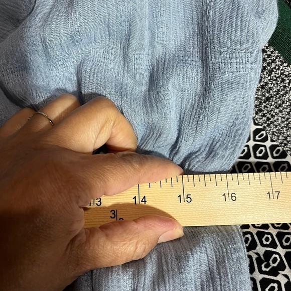 altar'd state Romper Womens Size Small Blue Lined One Shoulder Ruffled Trim - Picture 10 of 10